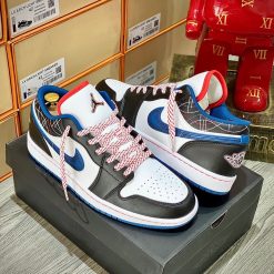 Giày Nike Air Jordan 1 Low 'Blue Sashiko' Like Auth 06