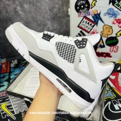 Giày Nike Air Jordan 4 Retro Military Black White Meutral Grey Like Auth 02