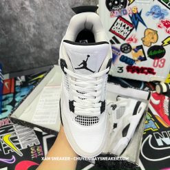 Giày Nike Air Jordan 4 Retro Military Black White Meutral Grey Like Auth 04
