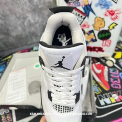 Giày Nike Air Jordan 4 Retro Military Black White Meutral Grey Like Auth 06