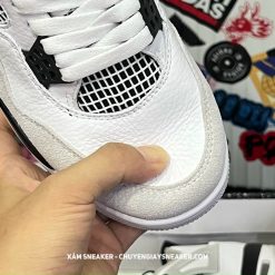 Giày Nike Air Jordan 4 Retro Military Black White Meutral Grey Like Auth 09