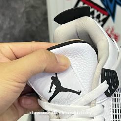 Giày Nike Air Jordan 4 Retro Military Black White Meutral Grey Like Auth 10