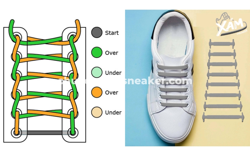 Cách thắt dây giày thể thao kiểu bậc thang