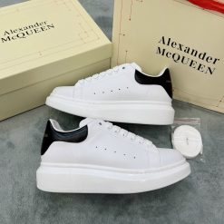Giày Alexander McQueen Oversized Sneaker 'White Black' Gót Da