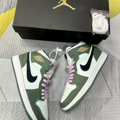 Giày Nike Air Jordan 1 Mid Lucky Green Siêu Cấp