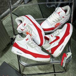 Giày Nike Air Jordan 3 White Red Like Auth