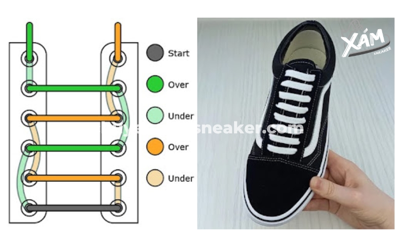 Cách thắt giày giấu dây